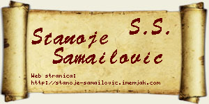 Stanoje Samailović vizit kartica